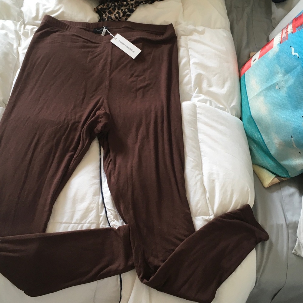 naked wardrobe brown full-length leggings